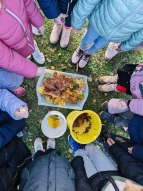 Herbstblätter sammeln